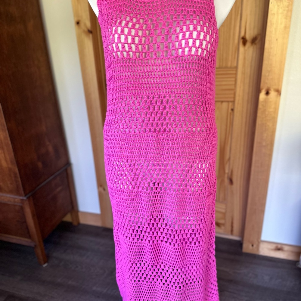 Show Me Your MuMu Sunsational Malibu Pink Crochet Swim Coverup